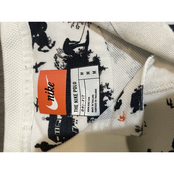 Nike Polo Shirt Men’s White M 2019 British Open Toile -All Over Graphic - Picture 2 of 6